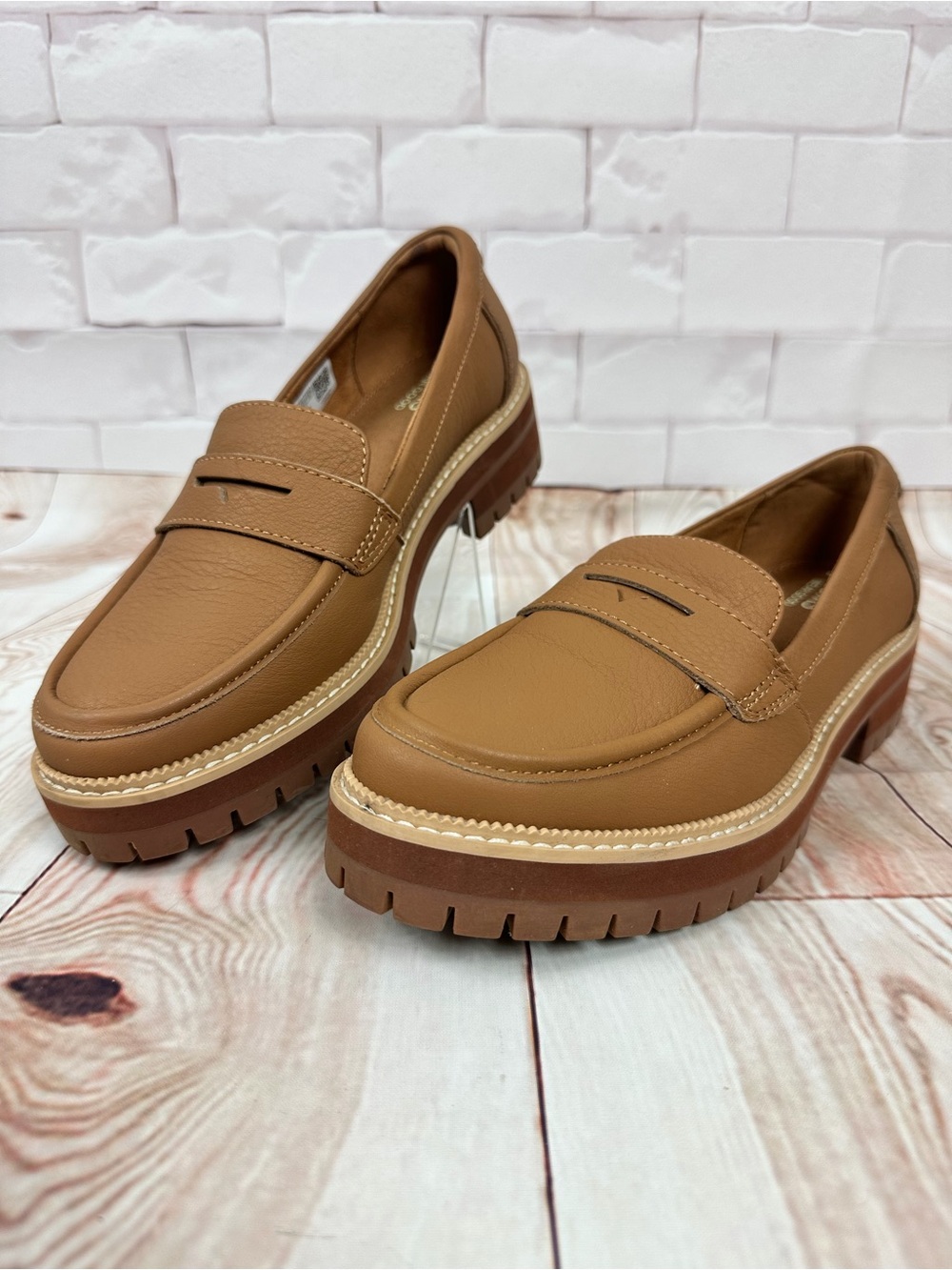 Tom’s Chunky Sole Tan Penny Loafers for Women